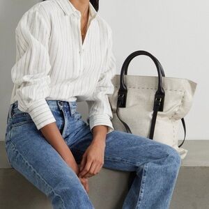 Reformation Preston striped linen shirt XS